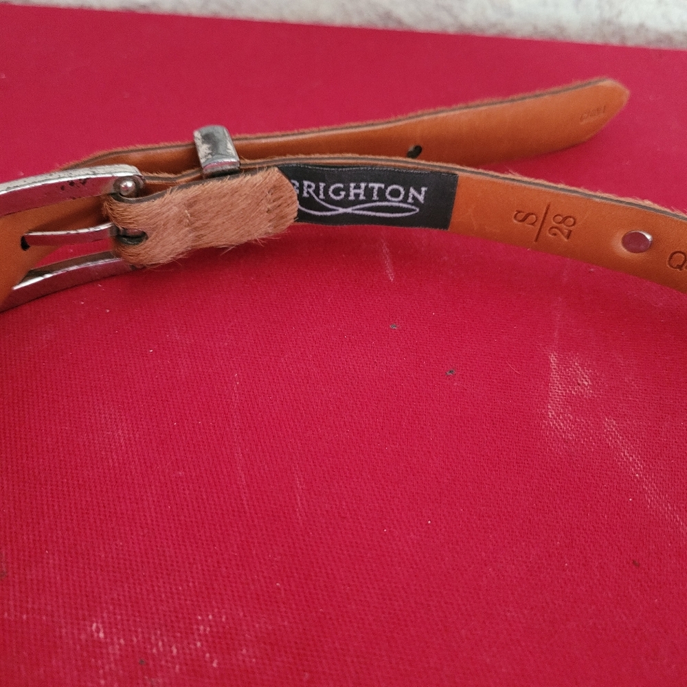 Tan Leather Belt with Silver Buckle - Picture 8 of 8